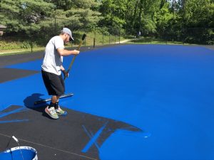 Painting the Tennis Court Blue