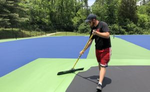 Adding the Green Paint to the Tennis Court