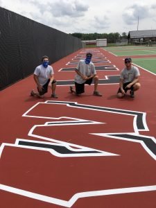 Lakato West Tennis Courts Painted the Logo