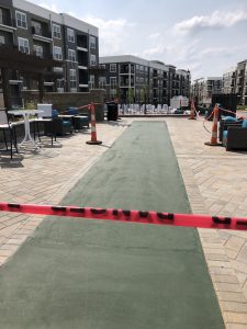 Shuffle Court Being Laid Ready to Stripe